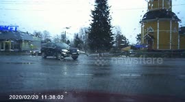 Fail - Groceries Fly Out the Back of a Car Causing a Road Hazard