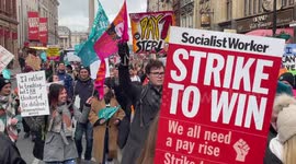 'Rishi Sunak is a liar' chant striking workers marching to Downing Street