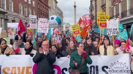 Teachers strike - Thousands march in Protect the Right to Strike in central London