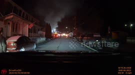 Dash cam 2nd Alarm Fire Duplex Railroad Street, Locust Gap, Pa