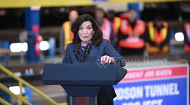 Senators Speak On West Side Rail Yard In New York, NY, USA