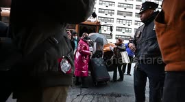Assylum Seekers Outside Watson Hotels In New York, NY, USA