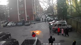 Manhole cover flies onto building roof after boy sets off firecrackers near it in China