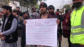 KP police officers stage protests against terrorism in outside press club Peshawar