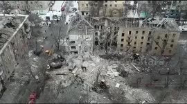 Drone footage reveals extent of damage after missile hits Kramatorsk
