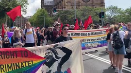 Chants at the funeral of George Pell in Sydney NSW, Australia