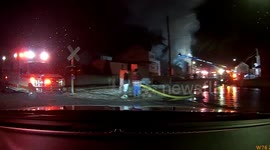 Dash cam 2nd Alarm Fire Duplex Railroad Street, Locust Gap, Pa