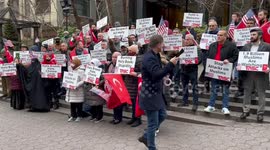 Turks protest at Swedish Consulate in New York, USA