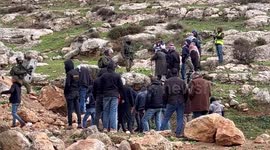 Clashes between Palestinian protesters and Israeli soldiers during rally against outposts