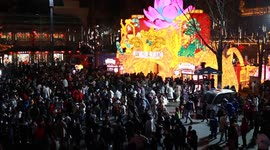 Visitors Attend The 37th China Qinhuai Lantern Festival at Confucius Temple in Nanjing, China