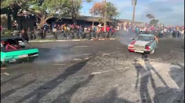 The Cars Spinners have been doing it again in Gugulethu Township Capetown South Africa . The spinning track was full of spectators.