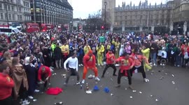 Haka dance in London's Parliament Square as expat New Zealanders celebrate their national day