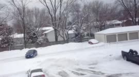 Snow clearing operation underway . Snow clearing operations underway following heavy snowfall