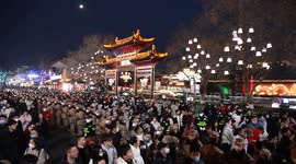 Tourists View Lanterns At The Confucius Temple in Nanjing, China