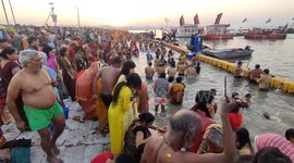 Thousands gather for Magh Purnima holy dip at dawn in Prayagraj, India