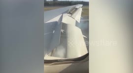 Plane's engine bursts into flames before take off on flight from Phuket to Moscow