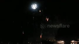 New Year's Eve celebrations in India . Colorful Firework Display  Happy New