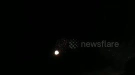 Watch the New Year’s celebrations  in India .  Real Fireworks display celebration, Colorful New Year Firework