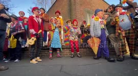 London church taken over by dozens of clowns in honour of Joseph Grimaldi