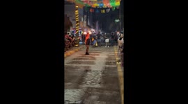 Fire dancer in the streets of Mexico