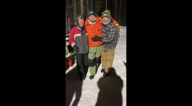 Dogsled Mushers Keeping Warm -28 degrees celcius