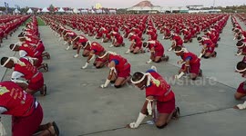 Muay Thai performance by 3660 fighters doing the practice performance for the Guinness World Record attempt