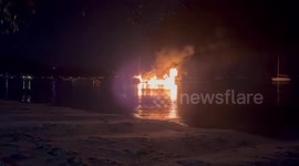 Burning speedboat sinks off Thai holiday island with no one hurt