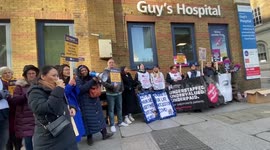 Nurses on strike outside Guy's Hospital as NHS prepares for biggest round of walk-out action