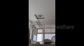 Ceiling lamp swings in Ankara as second powerful earthquake hit Turkey