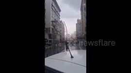 Dramatic moment multi-storey building collapsed onto street after quake rocks southern Turkey