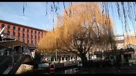 Capturing images when crossing the Iron Footbridge over the Regents Canal, United Kingdom