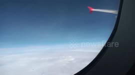 Uma linda vista da viagem de avião que fiz para, adorei essa viagem