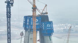 Changtai Yangtze River Bridge Construction In Changzhou, China