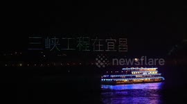 Fireworks Show During The Lantern Festival in Yichang, China