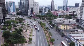 Aerial view of Batata Square in Sao Paulo, Brazil