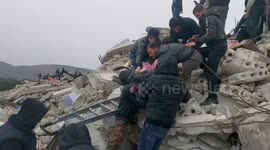 Earthquake survivors pulled from rubble of homes in Syria