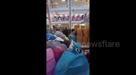 Community gathers emergency supplies at White Hill Mall in Istanbul, Turkey