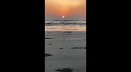 Sun Set of the Longest Sea Beach of the World