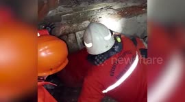 Dramatic Moment Girl Bursts Into Tears As Firefighters Pull Her From Rubble In Hatay, Turkey