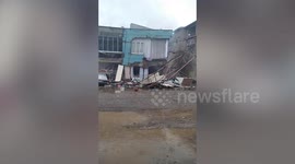 Resident drives through earthquake aftermath in Islahiye, Turkey