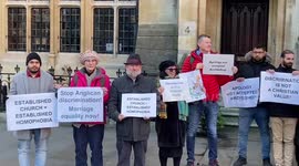 LGBTQ+ marriage equality protest outside Church of England HQ