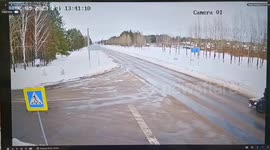 An incident of a passenger car colliding with a tractor in Belarus
