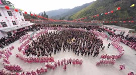 Lusheng Dance Celebrate The Spring Festival In Qiandongnan, China