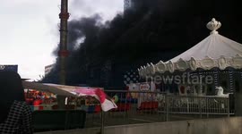 Massive fire engulfs busy bus terminal in Metro Manila in the Philippines