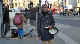 Anti-gay and lesbian preacher, London, UK