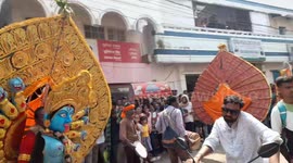 Sambalpur Sitalsasthi procession . Best Indian folk dance Chhau dance in Odisha