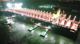 World's largest container ship sets off on sea trial in China