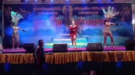 Singer faints but dancers carry on shaking their stuff during show in Thailand