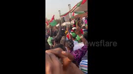 People chant for Peter Obi at his rally in Abuja, Nigeria