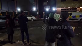 Angry Iranian Protestors in Manchester Picket Islamic Centre.